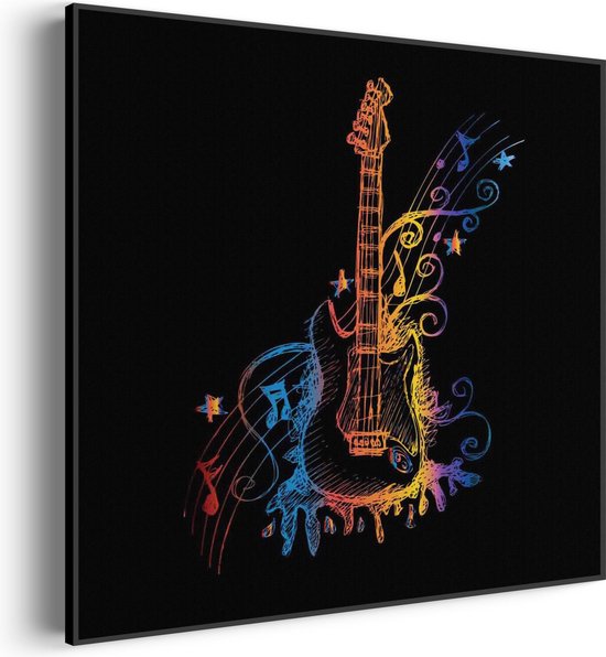 Tableau Acoustique Guitar Square Pro L (80 X 80 CM) - Panneau acoustique - Panneaux acoustiques - Décoration murale acoustique - Panneau mural acoustique