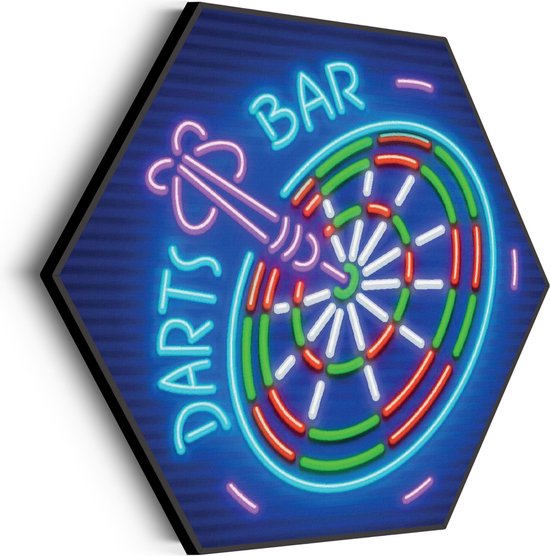 Akoestisch Schilderij Darts Bar Hexagon Basic M (60 X 52 CM) - Akoestisch paneel - Akoestische Panelen - Akoestische wanddecoratie - Akoestisch wandpaneel