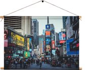 Textielposter Times Square New York Rechthoek Horizontaal XXL (85 X 120 CM) - Wandkleed - Wanddoek - Wanddecoratie