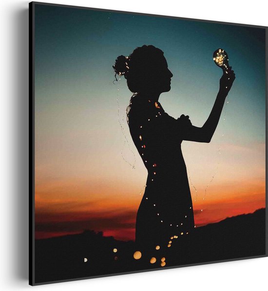 Akoestisch Schilderij Het Hoopvolle licht Vierkant Basic XL (100X100) - Akoestisch paneel - Akoestische Panelen - Akoestische wanddecoratie - Akoestisch wandpaneel