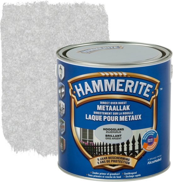 Hammerite Metaallak - Hoogglans - Zilver Grijs - 2.5L