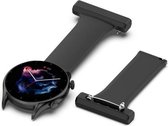 Universeel Smartwatch 22MM Siliconen Verpleegkundige Band - Geschikt Voor Dames - Zwart