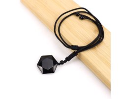 Bixorp Gems Onyx Hexagon Ketting - Edelstenen Hanger aan Verstelbaar Koord