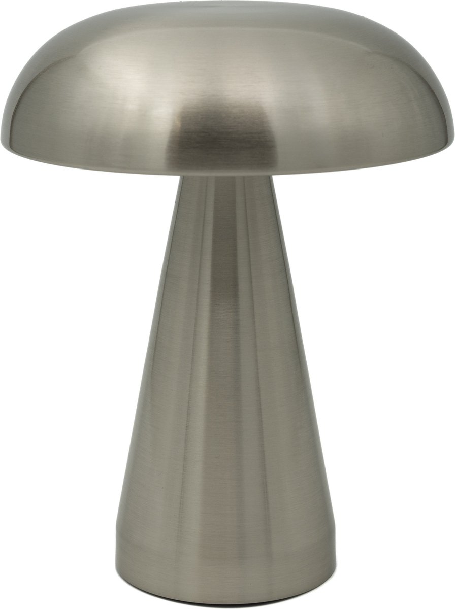 Luxus Europe - Draadloze Tafellamp Touch - Sofia - Zilver - 21cm - Tafellamp Slaapkamer - Decoratieve tafellamp - Oplaadbaar - Dimbaar