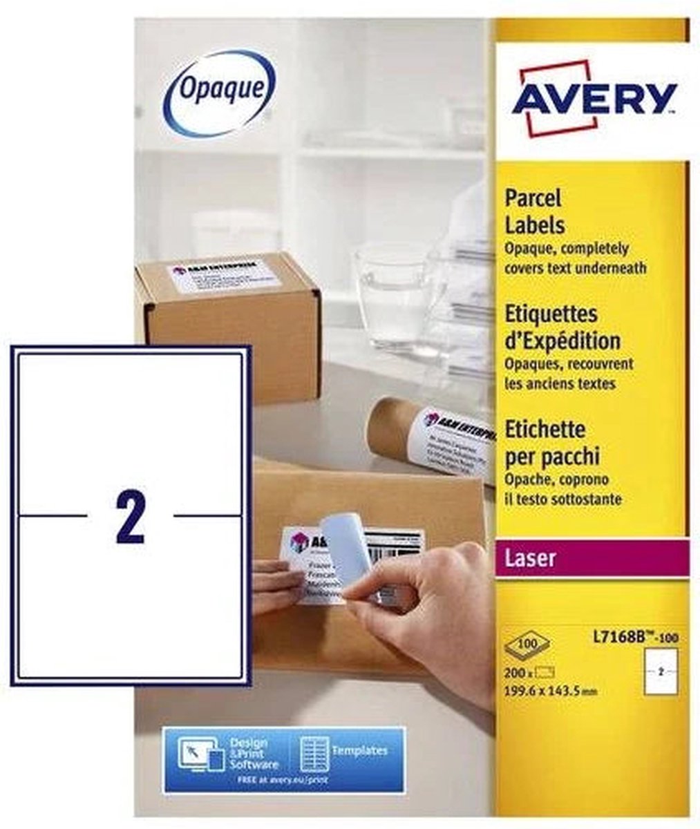 Avery L7168B-100 BlockOut étiquettes autocollantes QuickPeel, ft