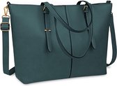 Sac à main de Luxe pour femme – Convient pour les ordinateurs portables de 15,6 pouces, idéal comme mallette d'affaires et sac à bandoulière, sac moderne vert, fabriqué en cuir PU de haute qualité