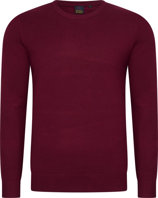 Mario Russo Ronde Hals Pullover - Trui Heren - Sweater Heren - Bordeaux - XL