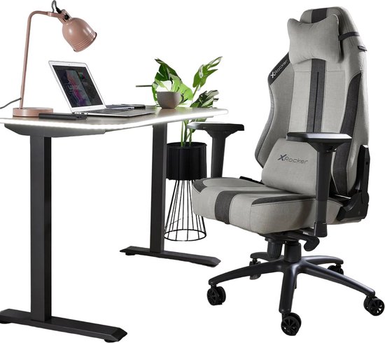 X-Rocker - Onyx PC Office Ergonomische Gaming Stoel Steen/Grijs