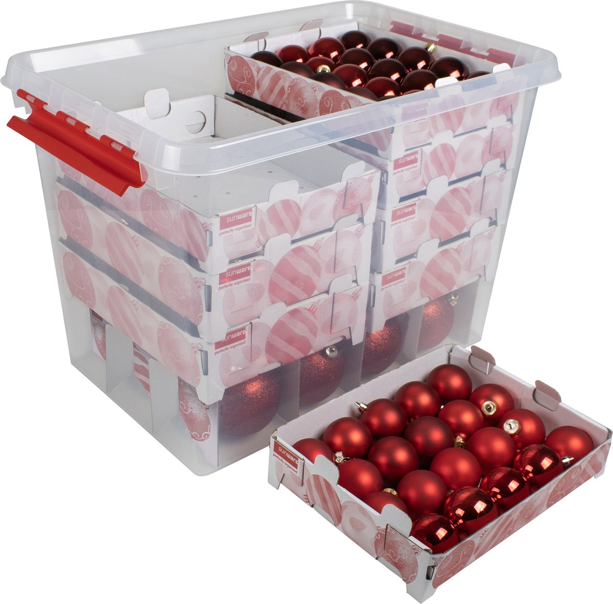 kerstballen opbergbox - Voor 64 Ballen - kerst opbergbox - opbergdoos