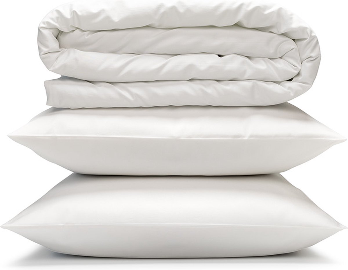Yodormi - Dekbedovertrek - 100% biologisch katoen - Satijnweving - Premium enkeldraads - Knoopsluiting - Wit - 240 x 220