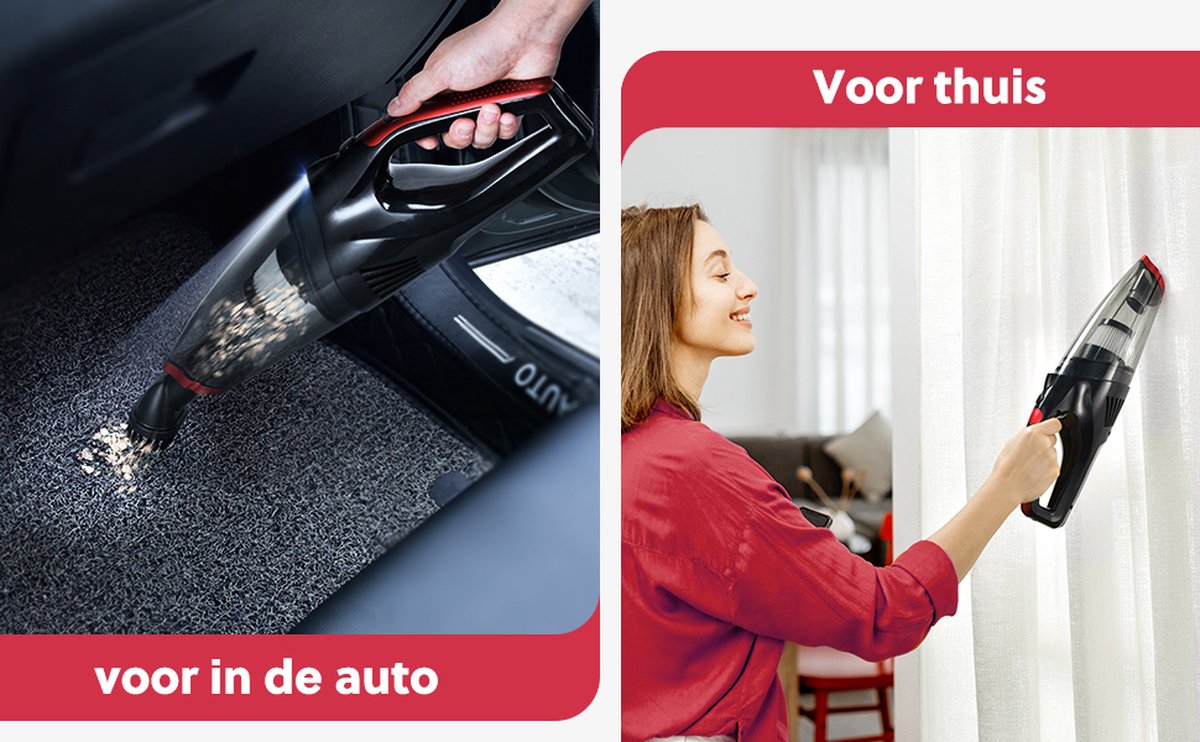 Cleanforce Kruimelzuiger V2 Snoerloos met extreme zuigkracht - Nat & Droog - Auto Stofzuiger - Voor Thuis & Auto — afbeelding 6