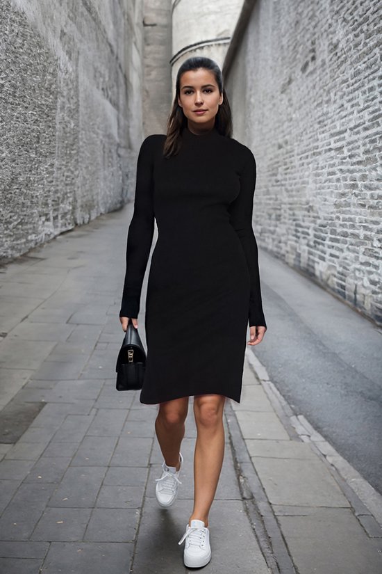 Trendyol Robe moulante standard à col montant pour femme