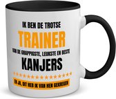 Akyol - trotse trainer koffiemok - theemok - zwart - Trainer - een trainer - sport - verjaardagscadeau - cadeau voor trainer - 350 ML inhoud