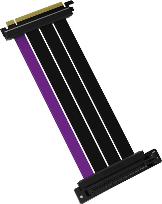 Cooler Master MasterAccessory - Cavo riser PCIe 3.0 x16 V2, schermato EMI, cavo TPE ultra flessibile, slot PCI rinforzato, connettori dorati, custodia protettiva in ABS, 200 mm