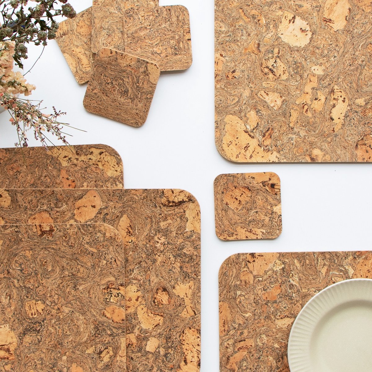 Love Liga Placemats set van 4 Natural Cork rechthoek