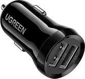 UGREEN Autolader Snellader 2x USB-A 24W - 4.8A (2x 2.4 A) Zwart