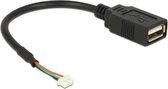 DeLOCK 84834, 0,15 m, USB A, USB 2.0, Femelle/Femelle, 480 Mbit/s, Noir