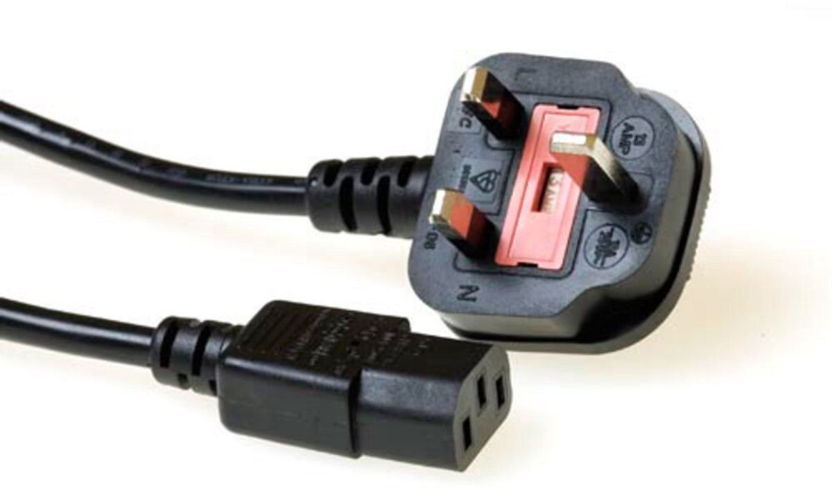 ACT Netsnoer UK connector - C13 zwart 1 m AK5441