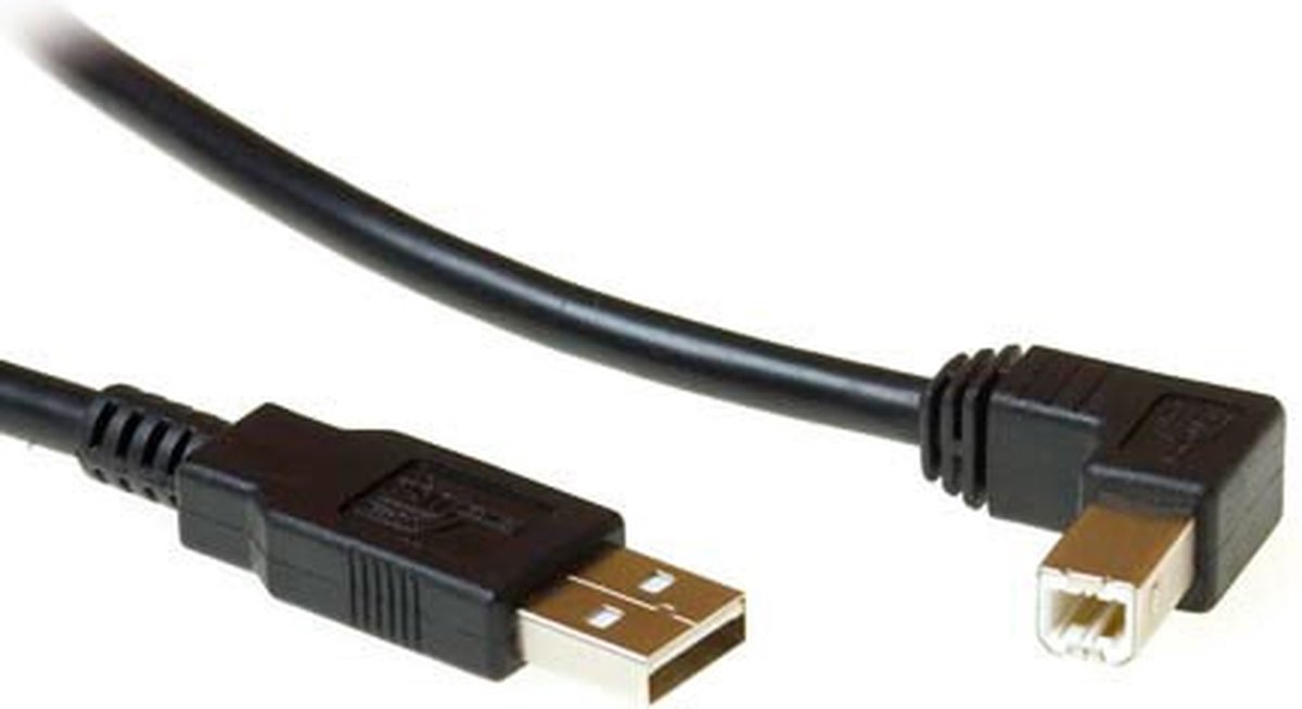 ACT SB2408 USB 2.0 A Male/USB B Male (Haaks) - 1,8 meter