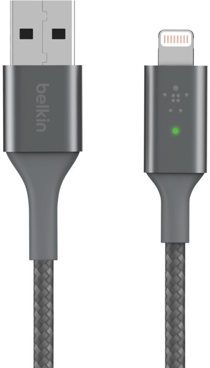 Belkin Boost-Up Charge - Telefoniekabel -  Smart LED USB-A naar Lightning-kabel - Grijs