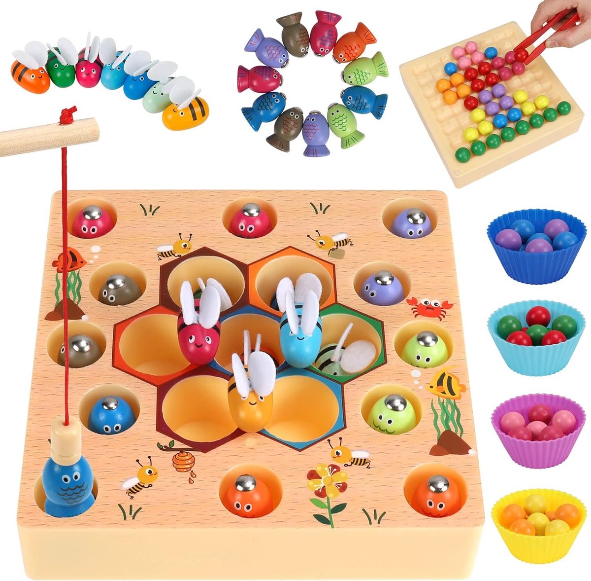 Jeux Montessori - Apprendre les couleurs avec le jeu des baguettes