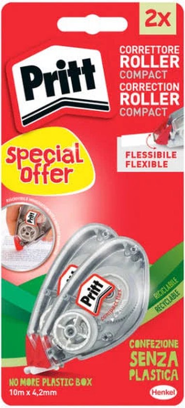 Correctieroller pritt compact flex 4.2mm | Blister a 2 stuk | 10 stuks