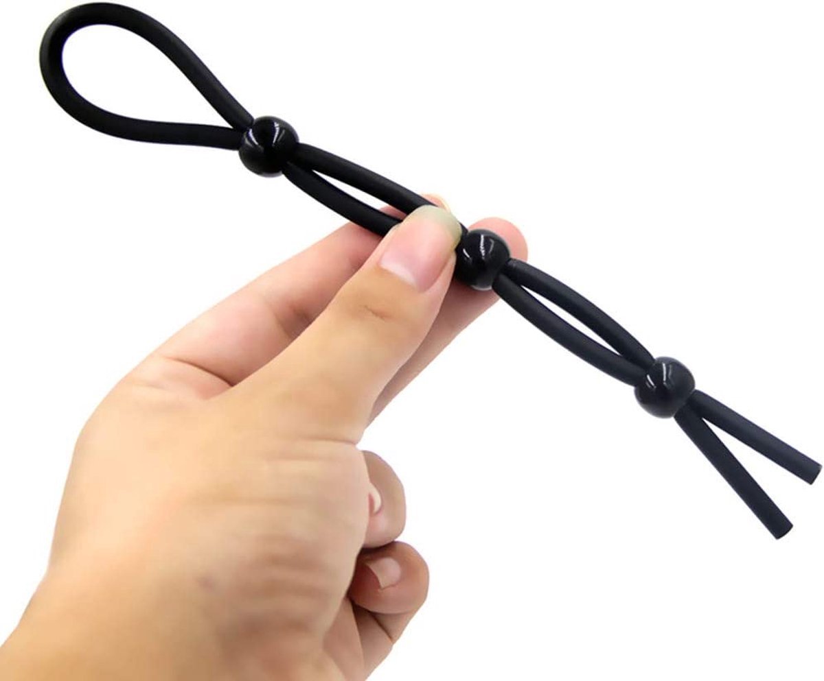 Goedkoopste Verstelbare Lasso Cockring I Penisring I Cockring I Siliconen I Met 3 Verstelbare Ringen I 19 CM Diameter I Zwart