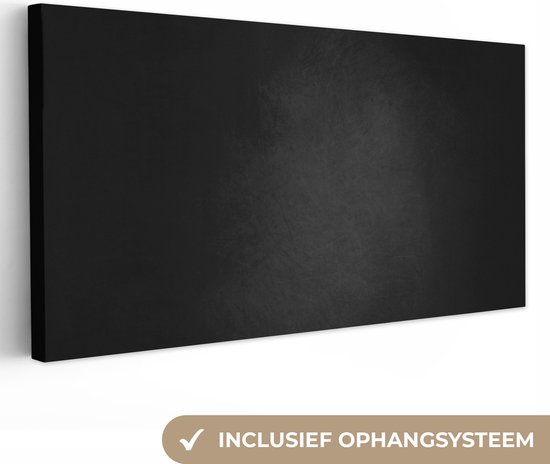 Toile Peinture Béton - Mur - Zwart - Ombre - 80x40 cm - Décoration murale