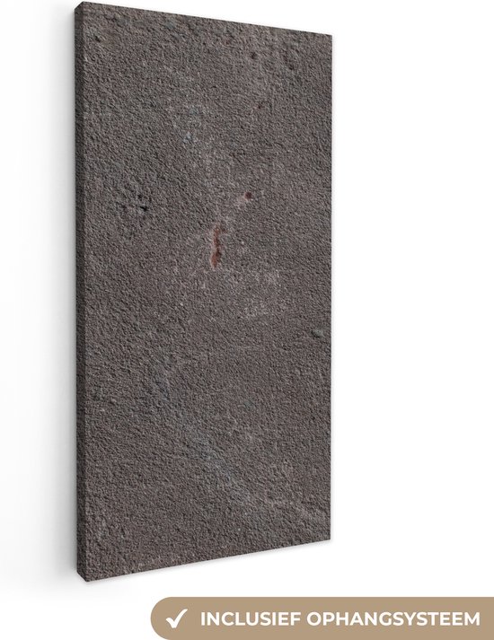 Canvas Schilderij Beton - Grijs - Muur - 40x80 cm - Wanddecoratie