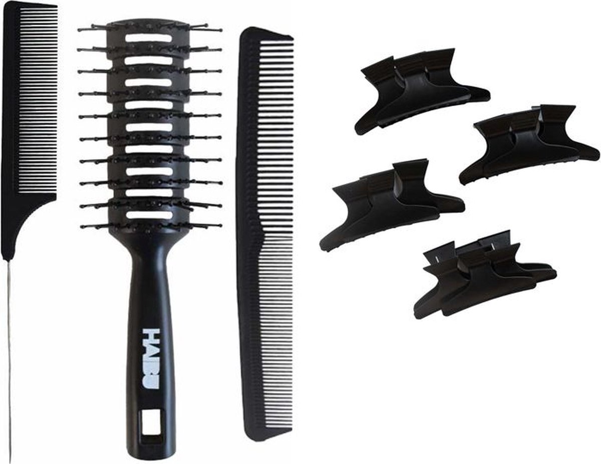 Haibu Essentials Haarborstel + Knipkam + Puntkam + Haarclip