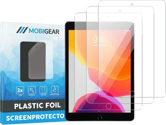 Film de protection d'écran Mobigear adapté à Apple iPad 7 (2019) - Compatible avec les coques (paquet de 3)