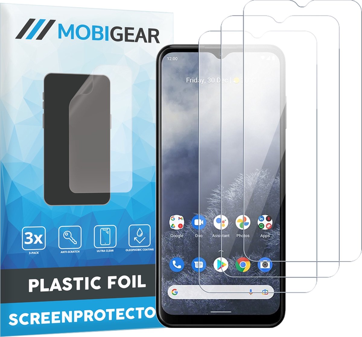 Mobigear Screenprotector geschikt voor Nokia G60 5G | Mobigear Screenprotector Folie - Case Friendly (3-Pack)