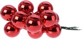 10x Mini boules de Noël en verre Bouchons / bouchons de Noël rouge 2 cm - Pièces de Noël rouges Décorations de Noël en verre