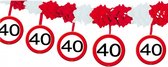 Slinger 40 jaar verjaardag - 4 meter - stopborden - papier/karton - feestslingers - feestartikelen/versiering