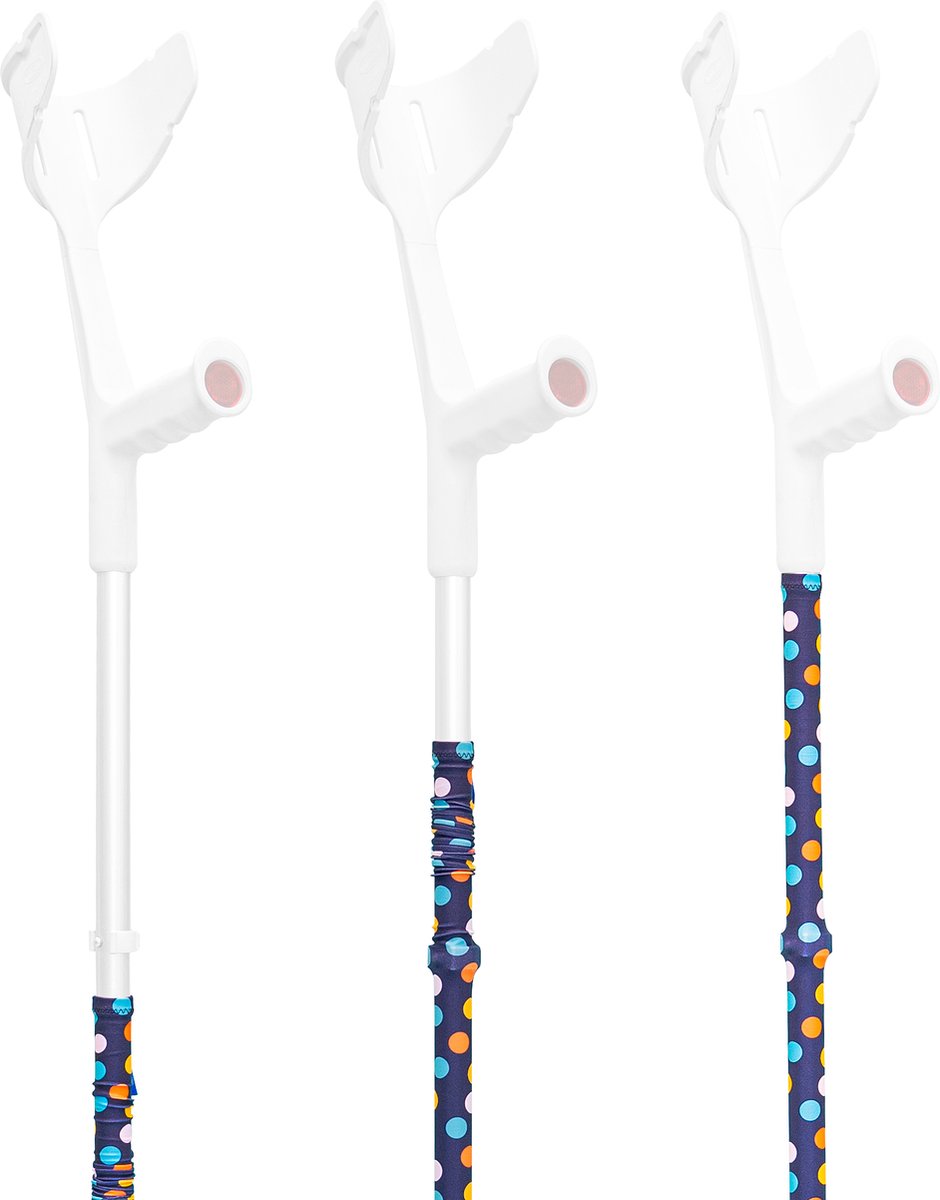 MyCover Stippen - Trendy hoes voor krukken en wandelstokken, past op elke kruk of wandelstok, elastische stof, wasbaar 40°C, verschillende patronen