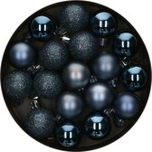 Atmosphera Kerstballen - 18ST - blauw - glans en mat - D3 cm - kunststof