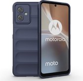 Coverup Hands-On Rugged Back Cover - Geschikt voor Motorola Moto G54 Hoesje - Blauw