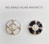 Fako Bijoux® - 2x Magnetische Broche - Hoofddoek Magneet - Sjaal - Hijab Accessoires - Abaya - 17mm - 2 Stuks - Pearl Quatro