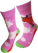 Grappige sokken - Koe Milkshake sokken - Valentijnsdag cadeau - Verjaardag cadeau - Kado - Cadeau voor man vrouw - Leuke sokken - Vrolijke sokken - Luckyday Socks - Sokken met tekst - Aparte Sokken - Socks waar je Happy van wordt - Maat 37-44