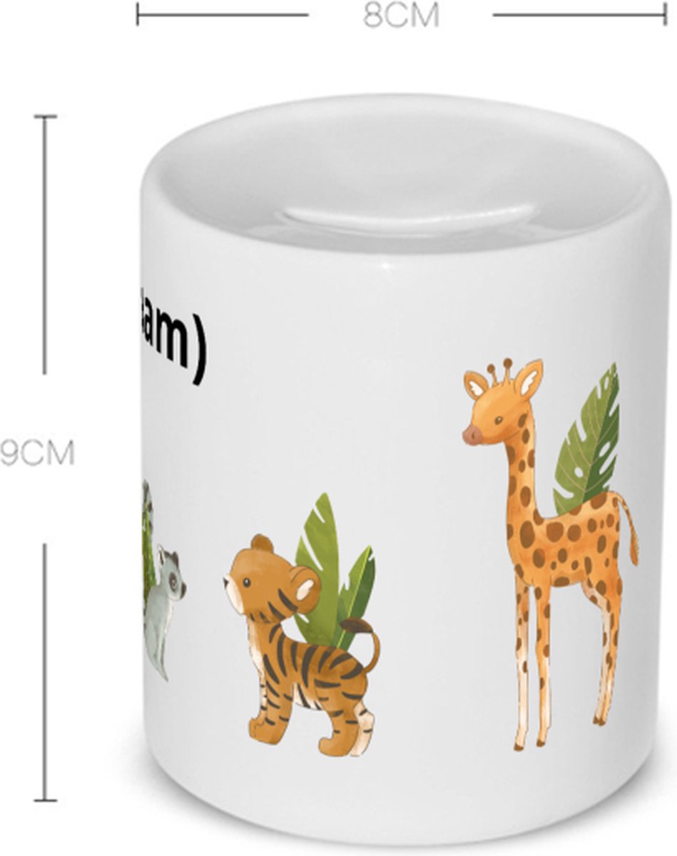 Akyol - dieren met eigen naam Spaarpot - Dierentuin - dieren liefhebbers - leuke cadeau voor iemand die van houdt van dieren - verjaardagscadeau - kado - gift - 350 ML inhoud