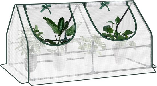 IDMarket - Tuintunnelkas 12 m², wit, opklapbaar, met muggennet