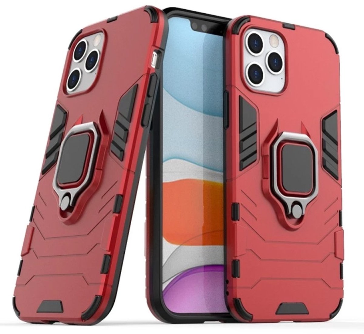 Hybride Ring Case Hoesje geschikt voor iPhone 13 Pro - rood