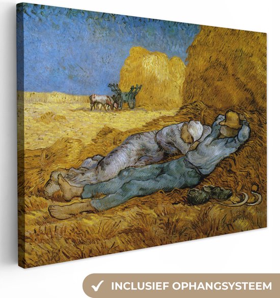 Canvas Schilderij De Siesta - Vincent van Gogh - 40x30 cm - Wanddecoratie