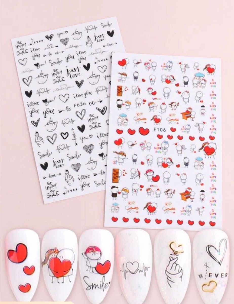 Goedkoopste GUAPÀ - Nail Art Nagel Stickers 2 vellen - Zelfklevende Nagelstickers & Nageldecoratie - 3D Nail Wraps - 2 vellen zelfklevende nagelstickers