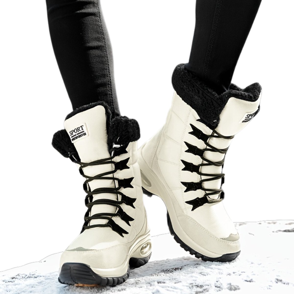 Sneeuwboots Sneeuwschoenen Snowboots Wintersport Dames Ski Gadgets Wit