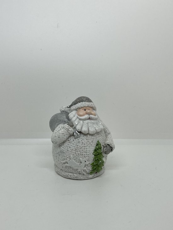 Deco Santa - white / silver Small