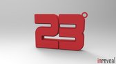 Sleutelhanger '23' Alexander Albon (Formule 1) - 47x34x5 mm - Rood