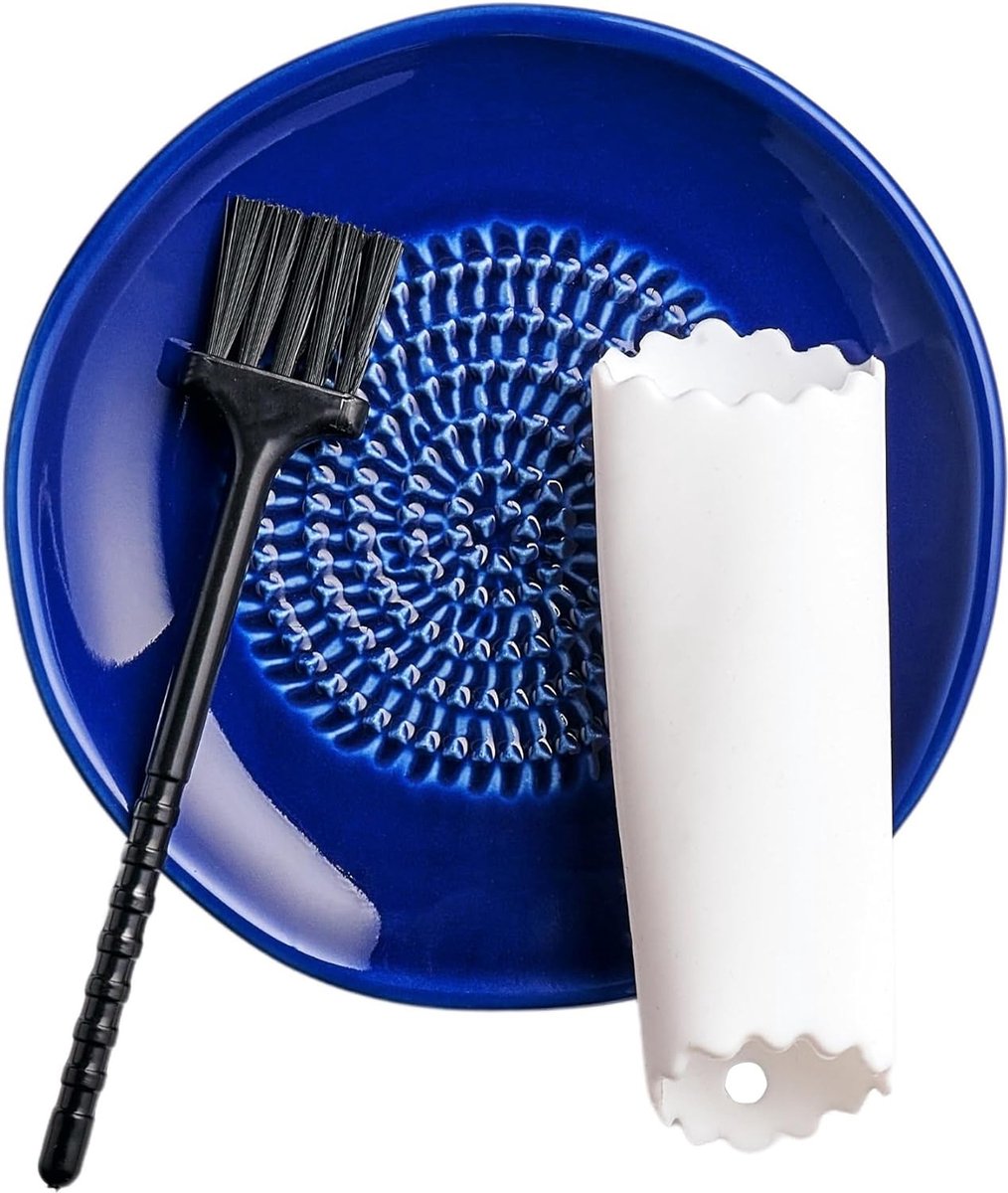Keramische set inclusief knoflookschiller en kwast, ideaal voor knoflook, gember en citroenen, vaatwasmachinebestendig