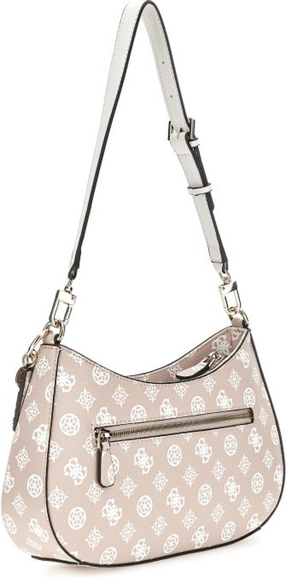 Guess Noelle II Top Zip Shoulder Bag latte logo/brown