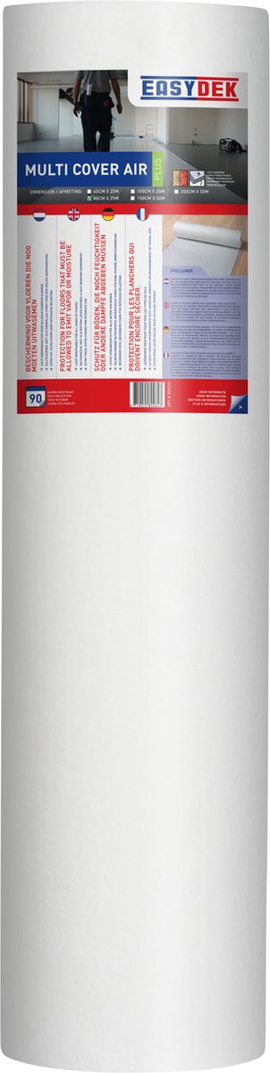 Multi Cover Standard - 100cm x 25m - 180grm - Zelfklevend afdekvlies - Afdekfolie - Vloer bescherming - Trap bescherming - Klussen - Schilderen - Stucadoor - schilderwerk - Houten vloer
